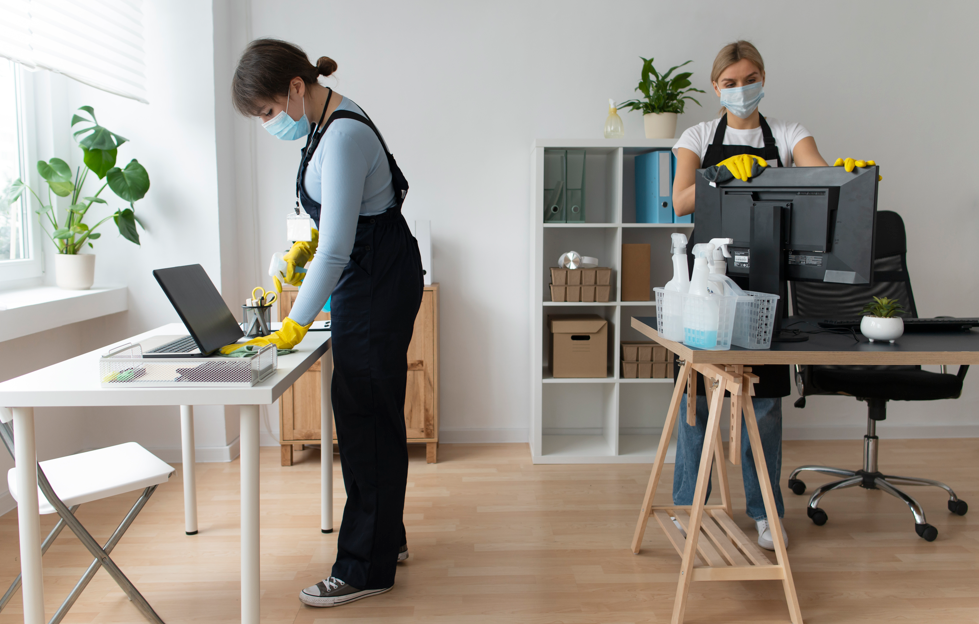 People cleaning